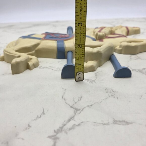 Vintage 1981 Burwood Carousel Horses Wall Hanging Blue Pink Plastic Made in USA - Picture 8 of 8